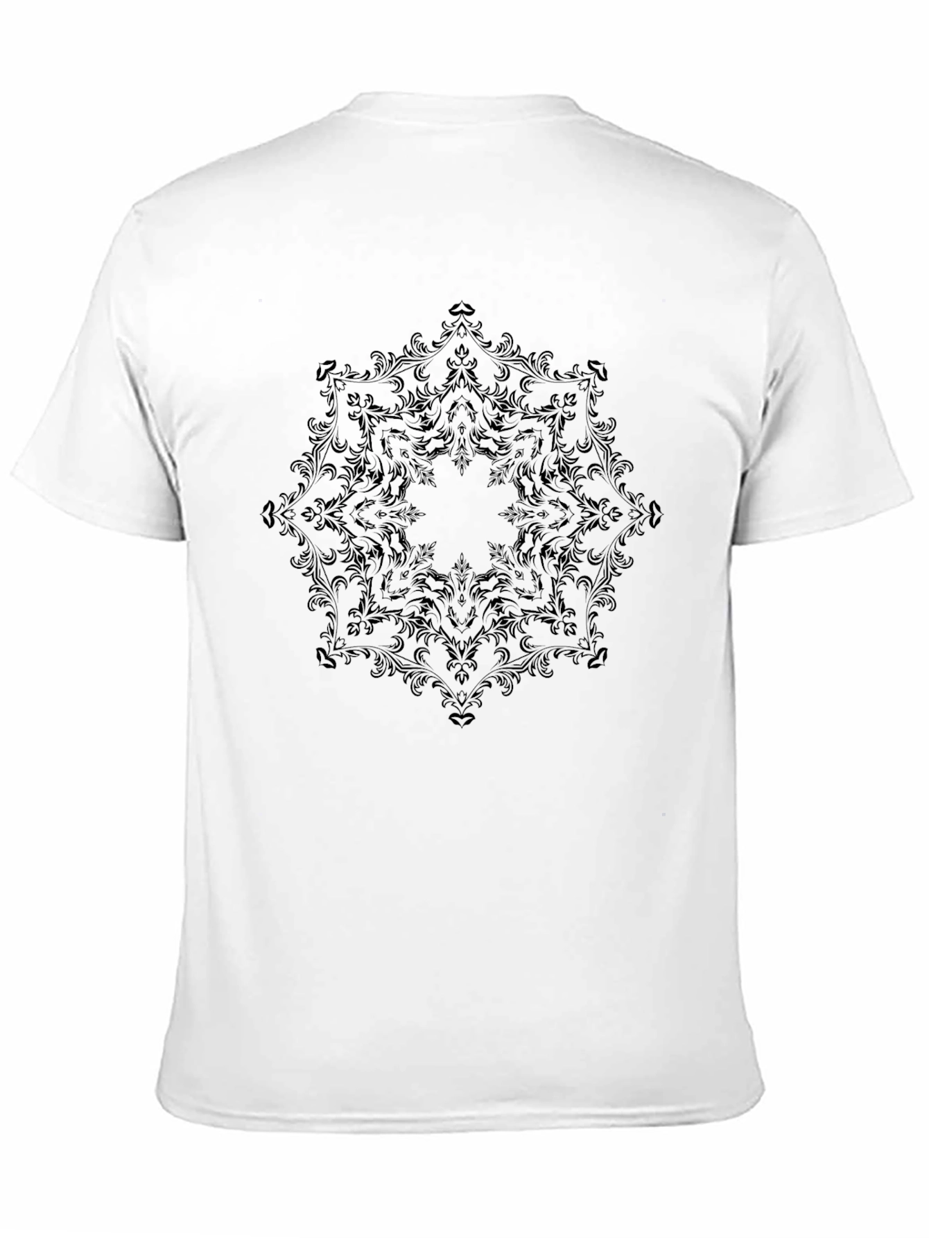 Black Ornamental Mandala Mens T-Shirt