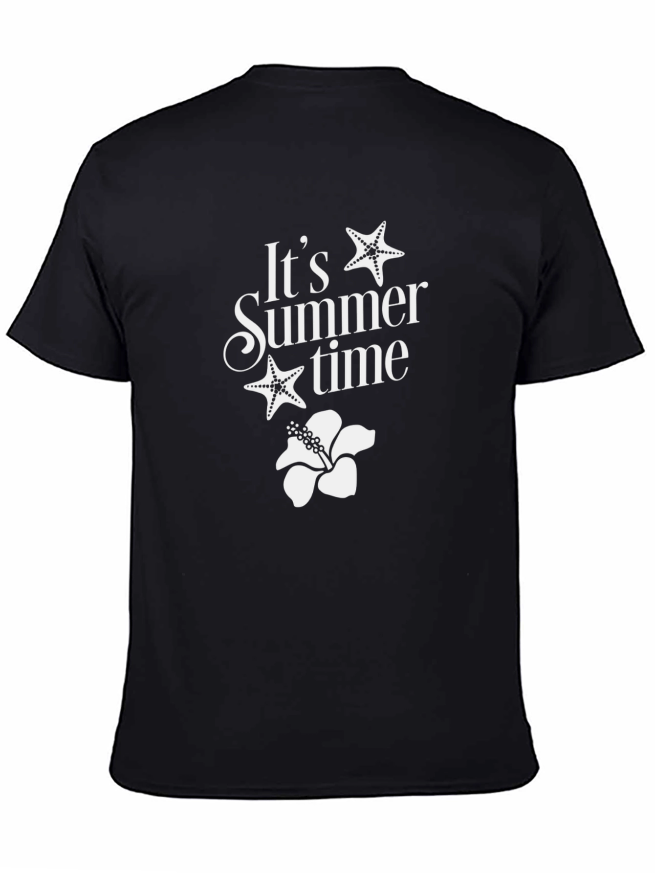 Summer Time Graphic Tee - Black Cotton T-Shirt