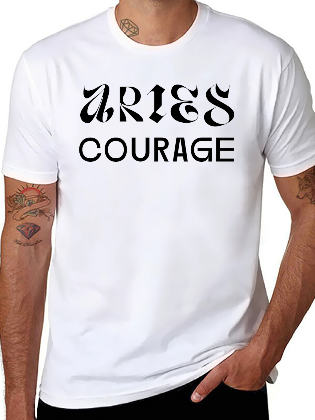 Aries Courage Black Graphic Tee