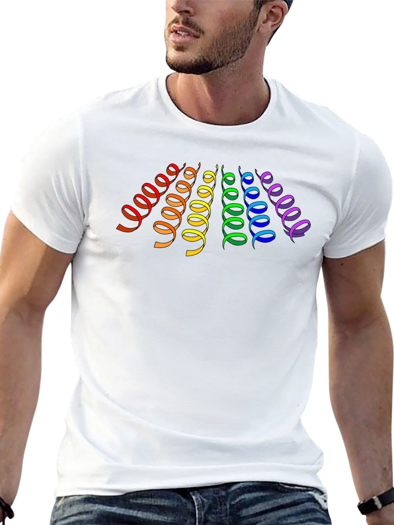 Rainbow Spirals Black T-Shirt