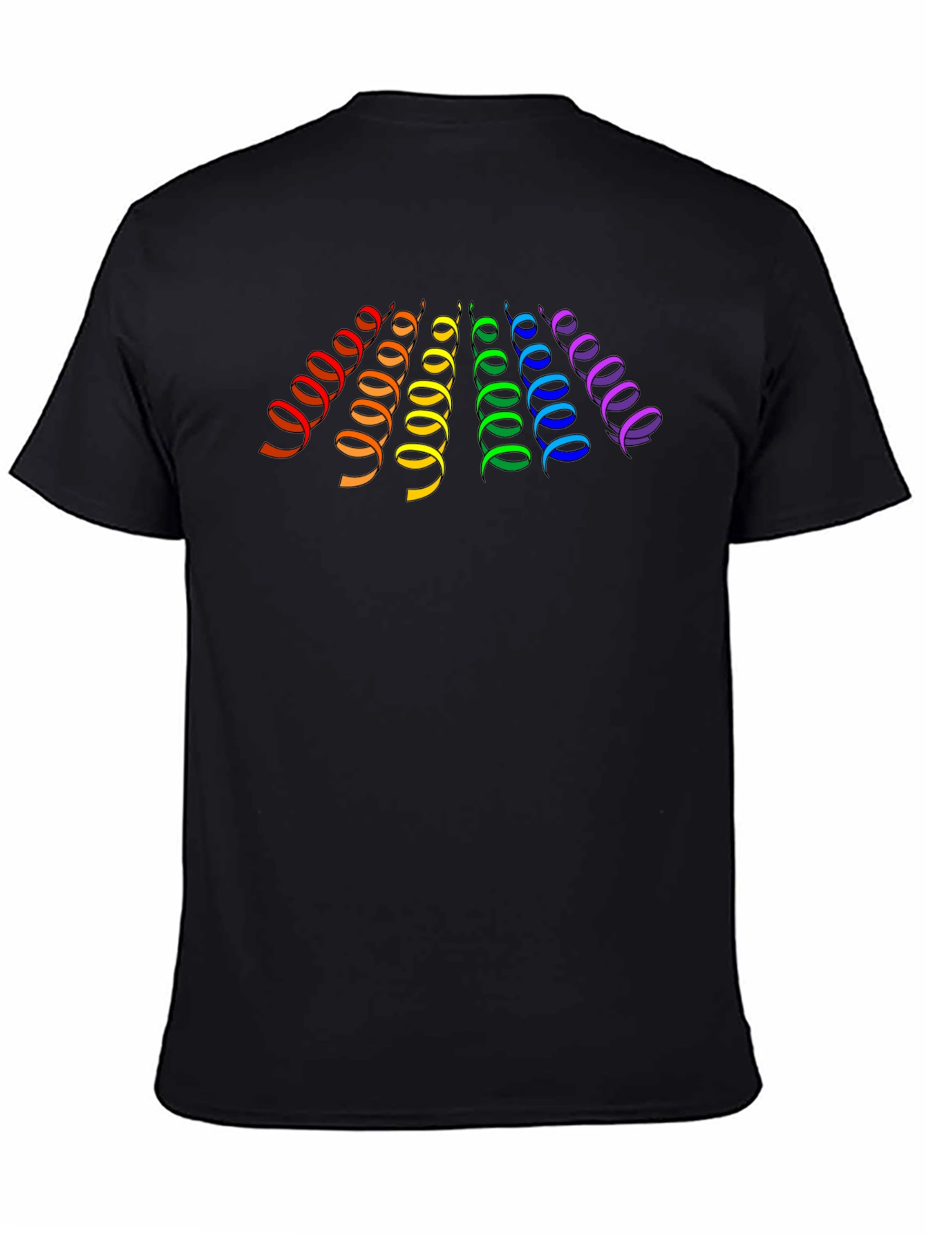 Rainbow Spirals Black T-Shirt