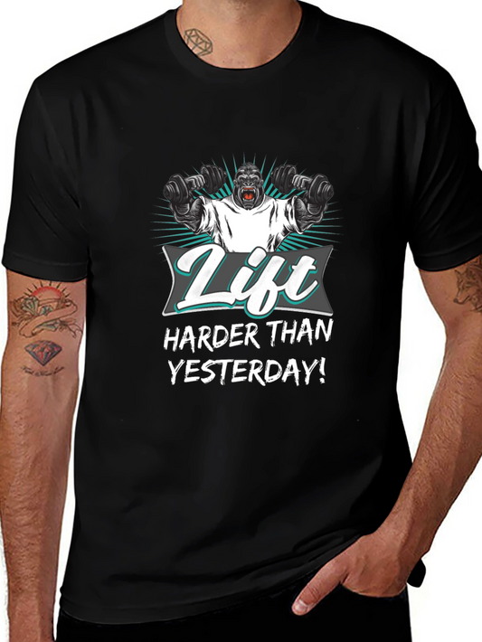 Lift Harder T-Shirt: Gorilla Gym Motivation