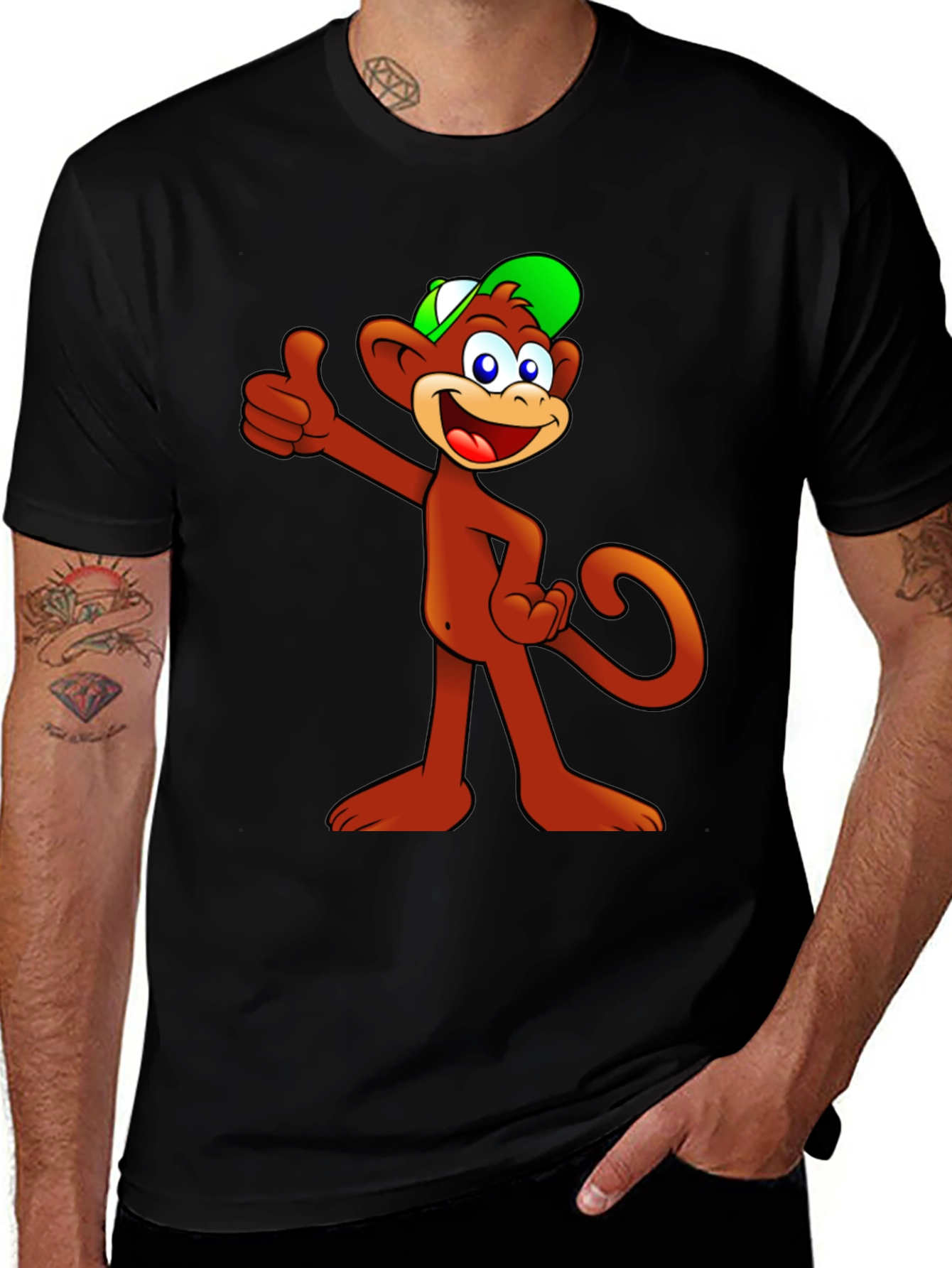 Cartoon Monkey T-Shirt - Thumbs Up!