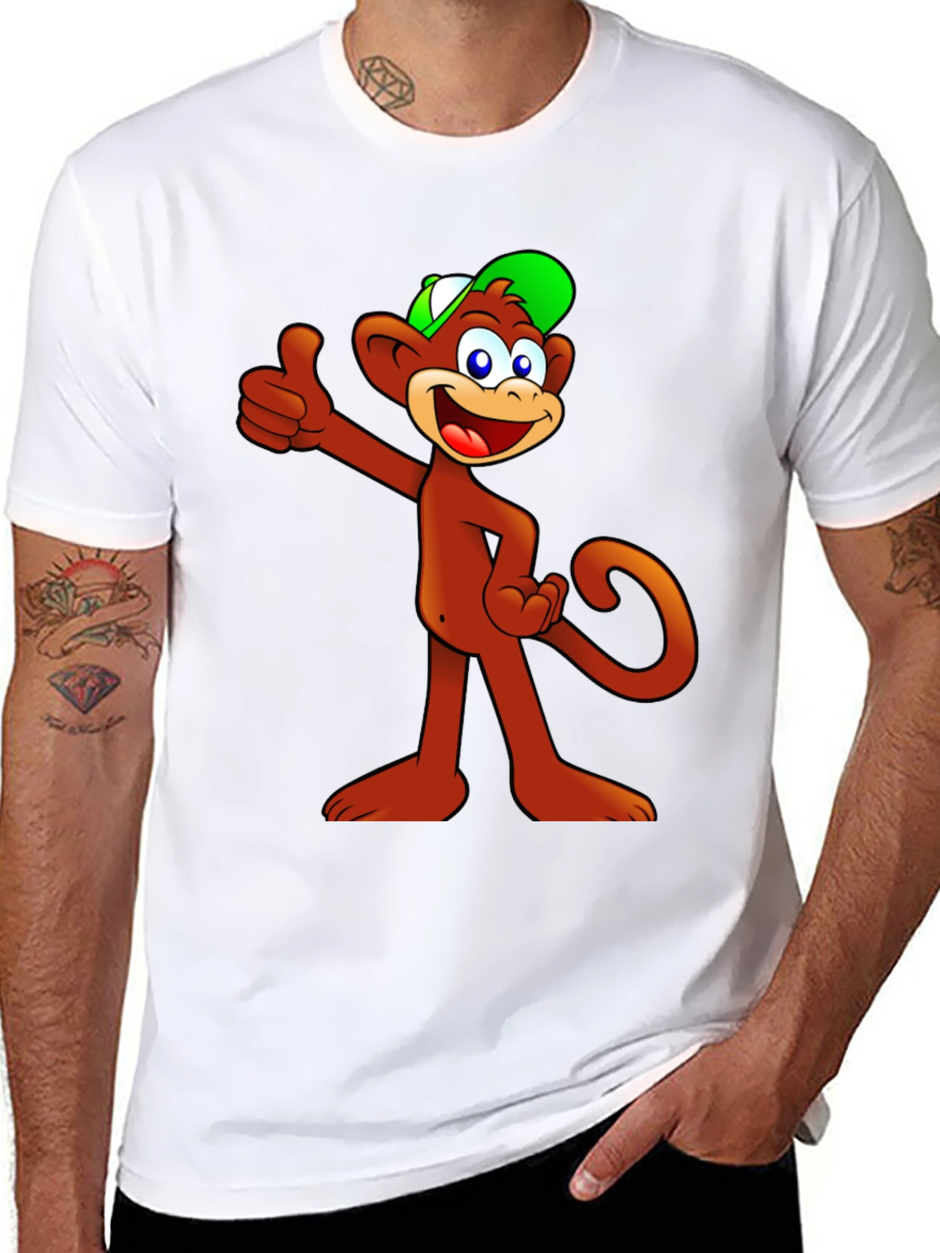 Cartoon Monkey T-Shirt - Thumbs Up!