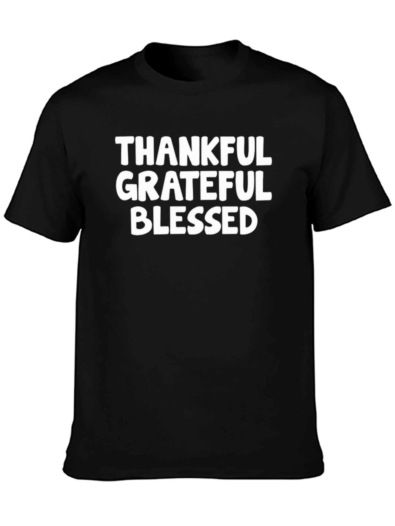 Thankful Grateful Blessed Black Tee