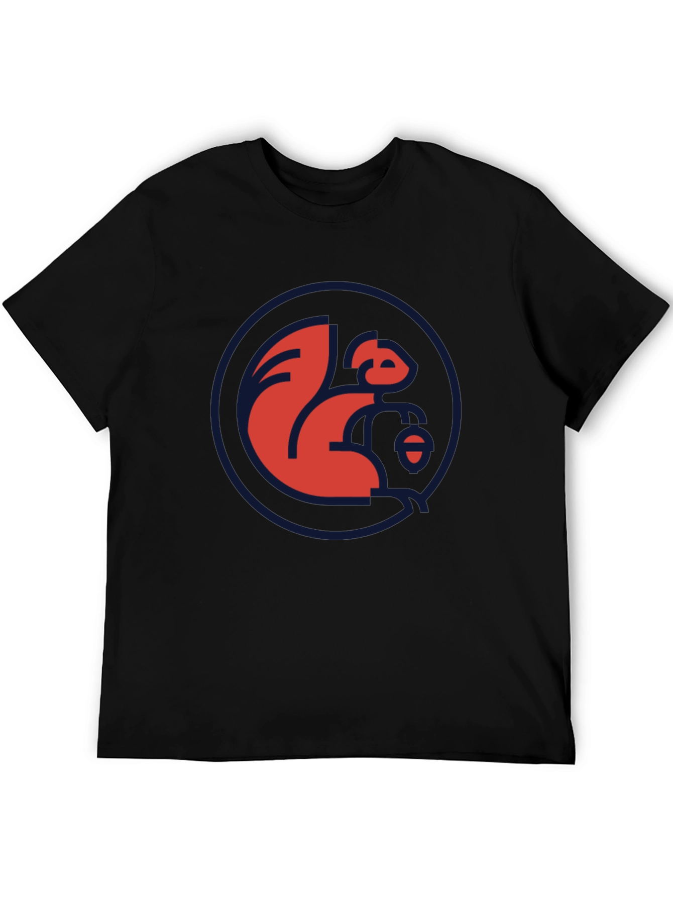 Red Squirrel Logo Black T-Shirt - Casual Style
