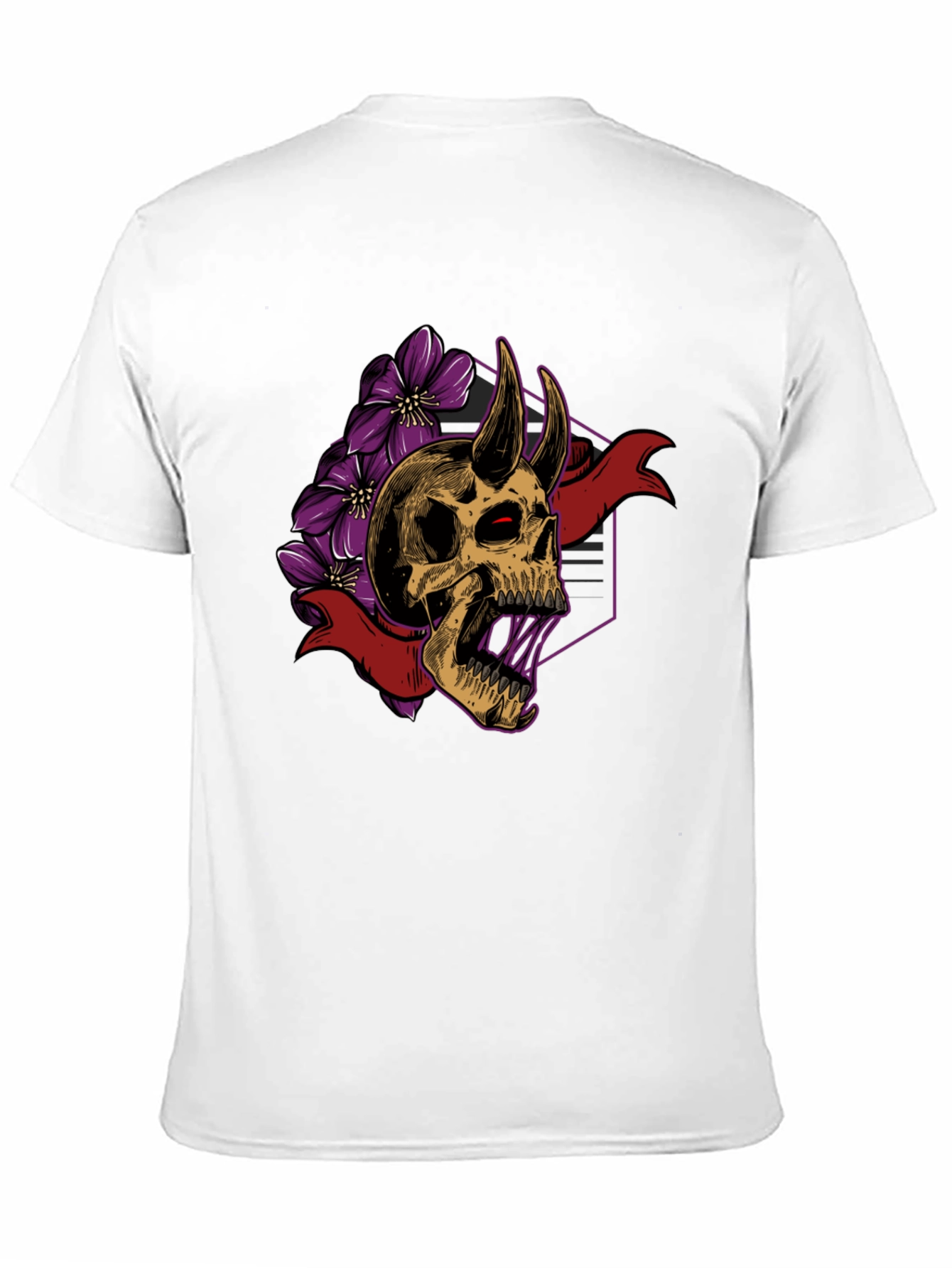 Skull & Flowers Graphic Tee - Edgy Style