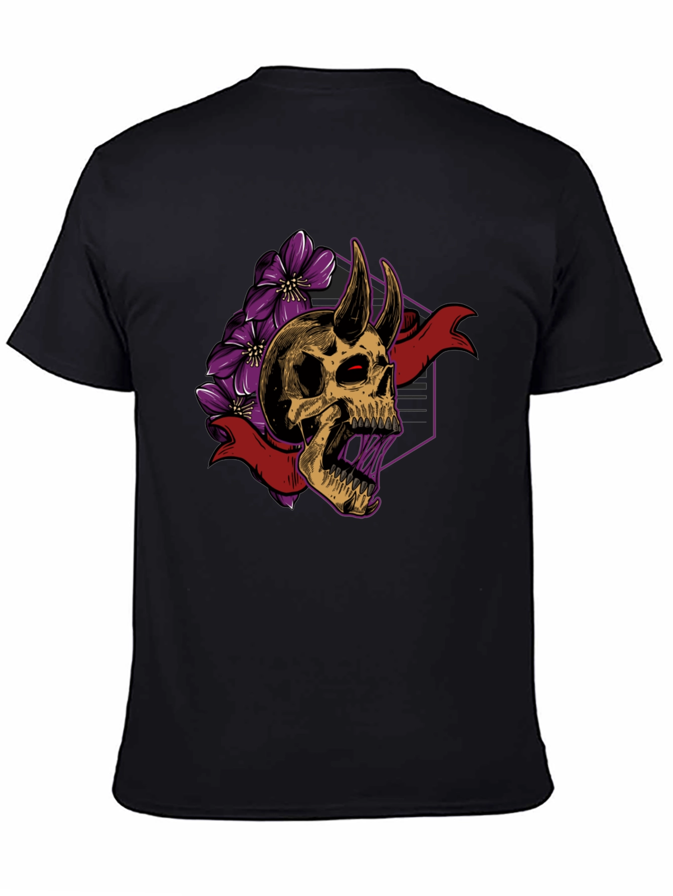 Skull & Flowers Graphic Tee - Edgy Style