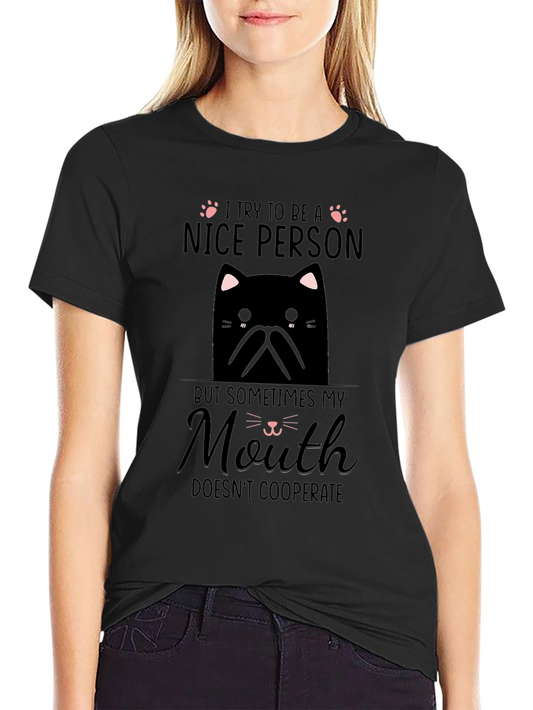 Funny Cat T-Shirt - Nice Person