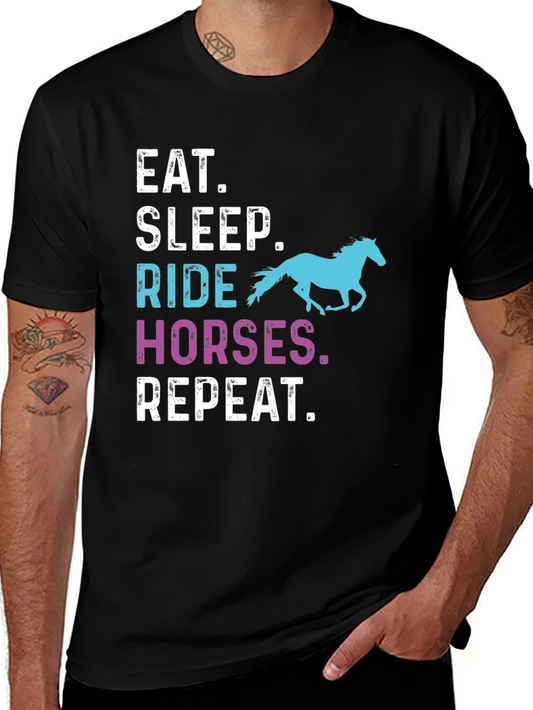 Eat Sleep Ride Horses Repeat T-Shirt