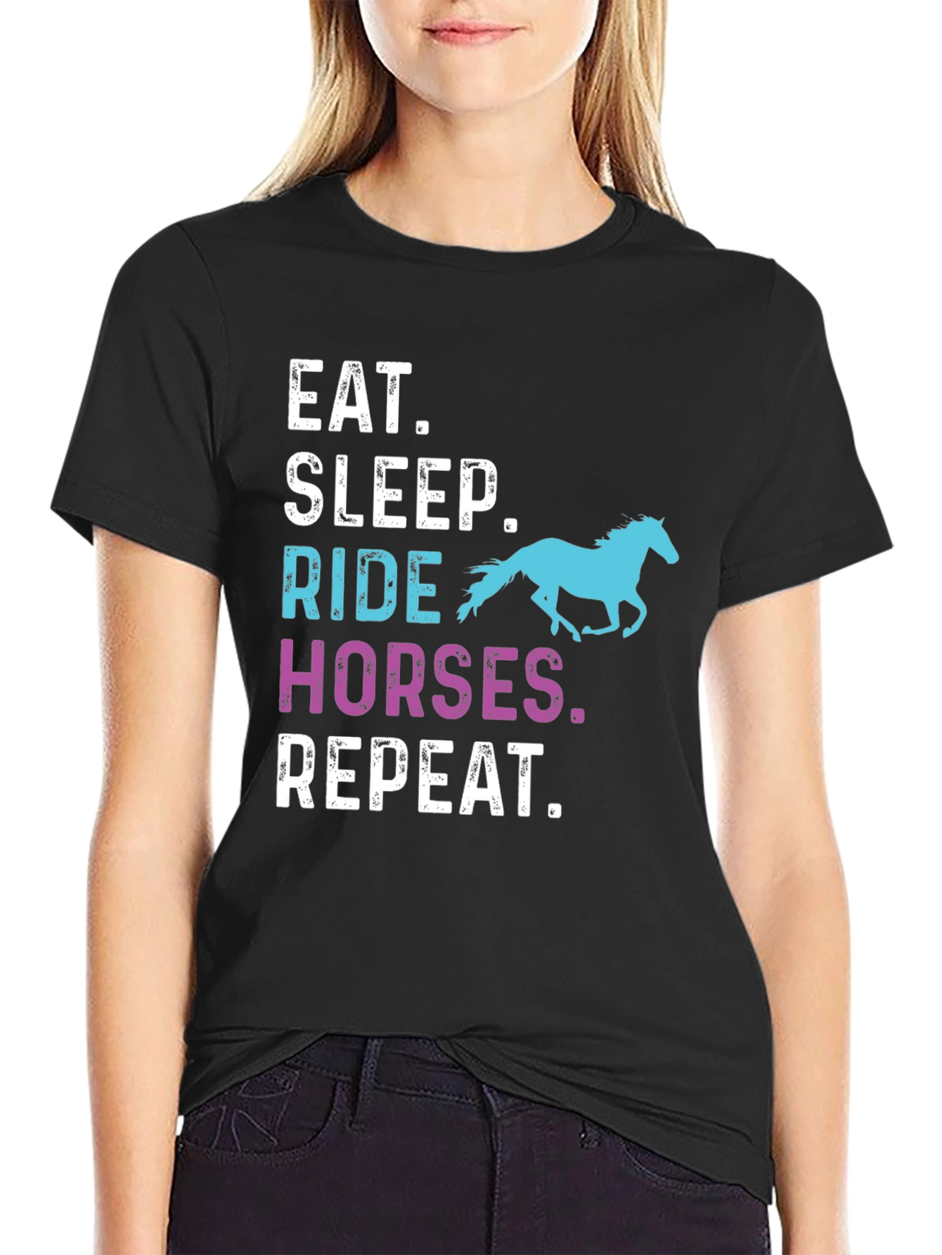 Eat Sleep Ride Horses Repeat T-Shirt