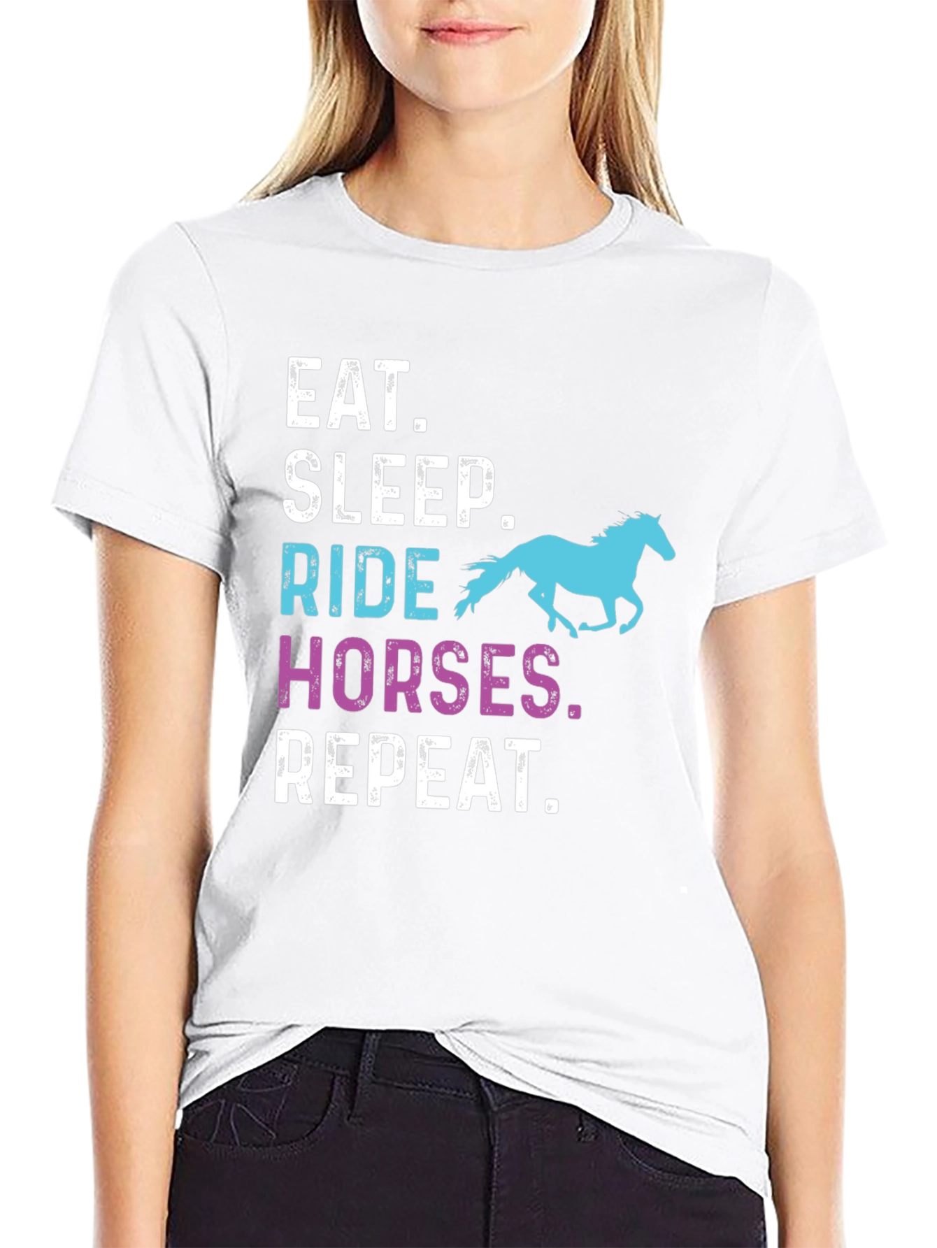 Eat Sleep Ride Horses Repeat T-Shirt