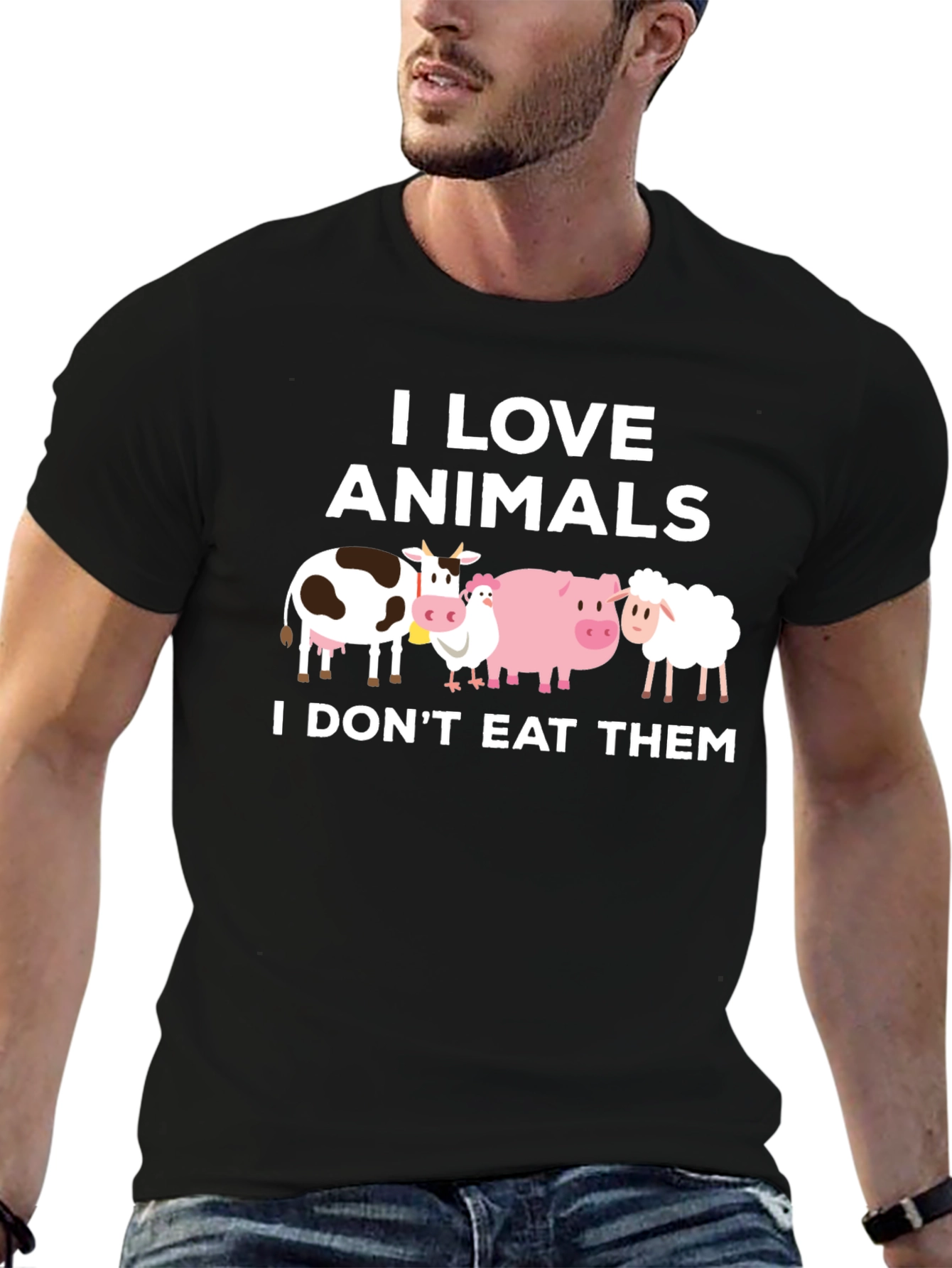 Vegan T-Shirt - I Love Animals Tee