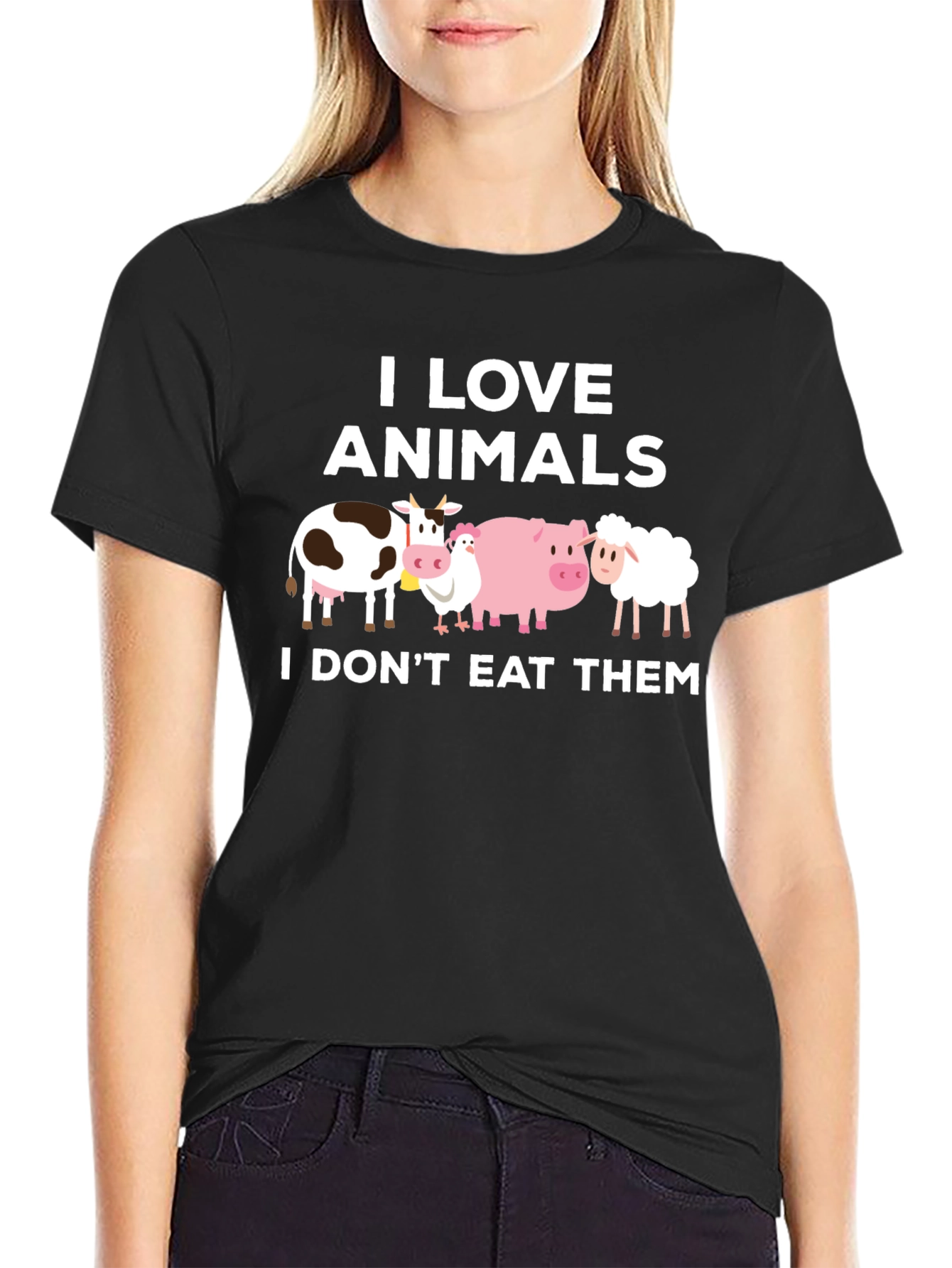 Vegan T-Shirt - I Love Animals Tee