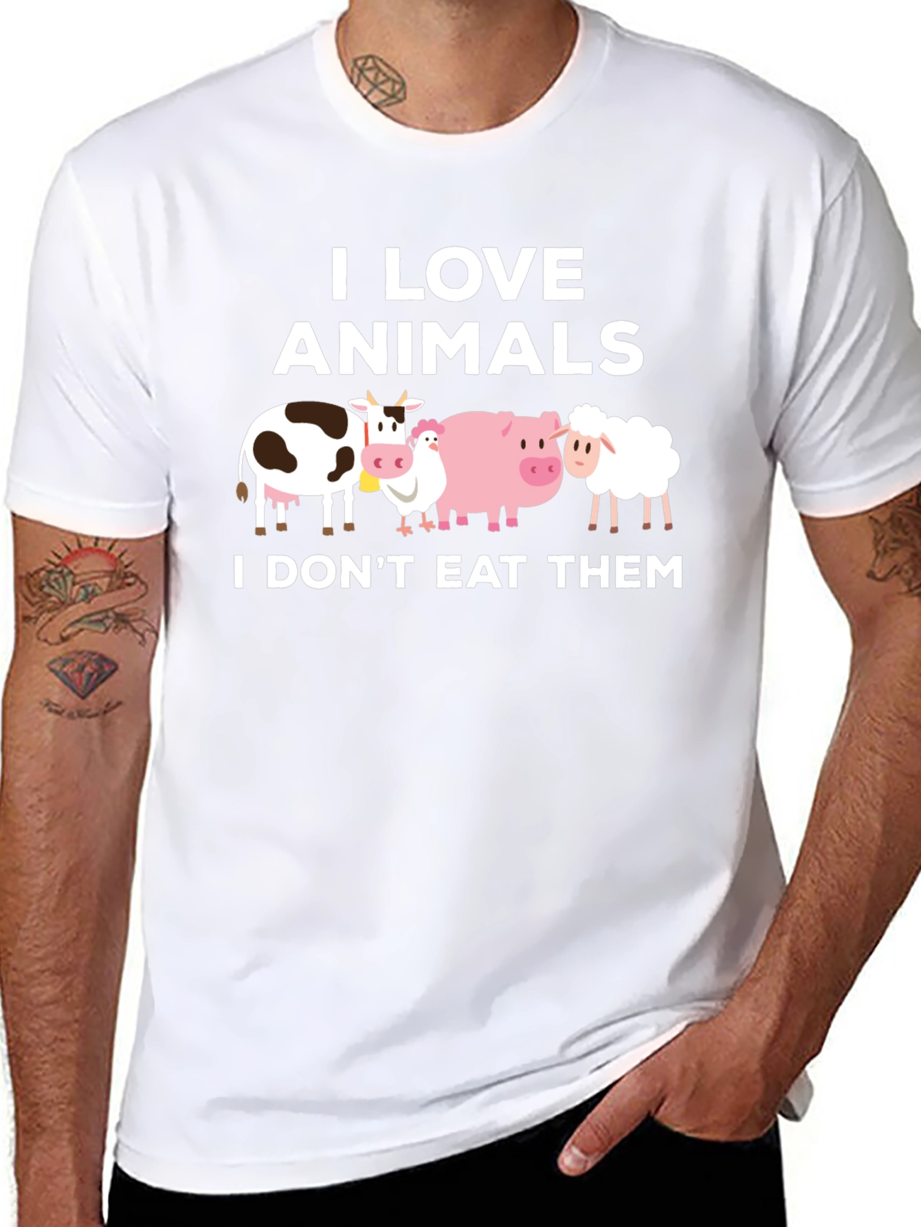 Vegan T-Shirt - I Love Animals Tee
