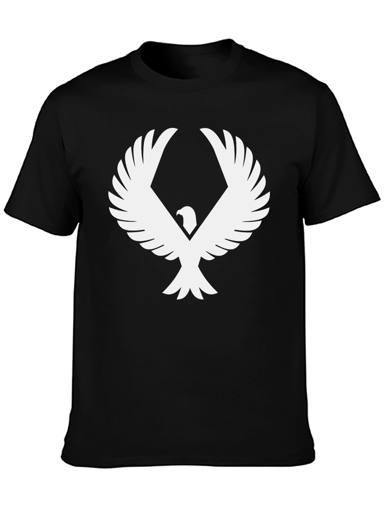Black T-Shirt with Eagle Graphic Print