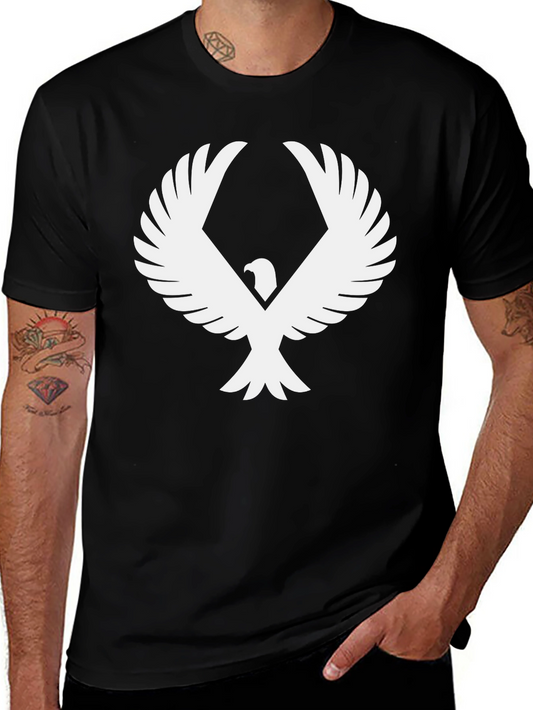 Black T-Shirt with Eagle Graphic Print