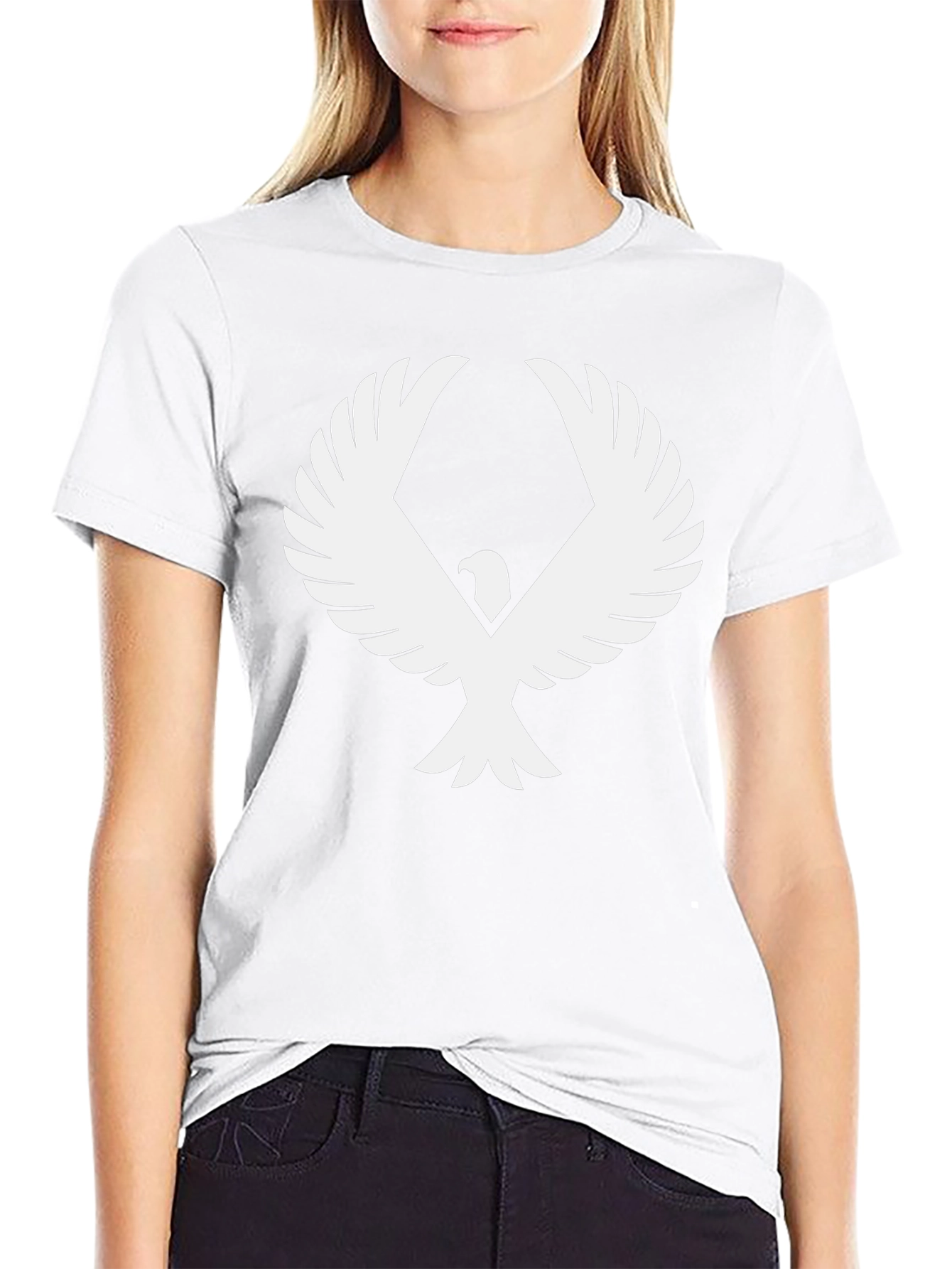 Black T-Shirt with Eagle Graphic Print