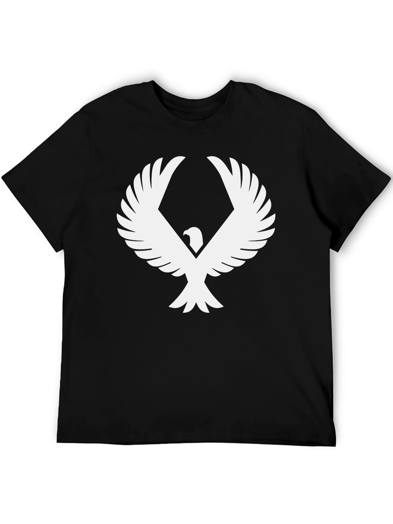 Black T-Shirt with Eagle Graphic Print