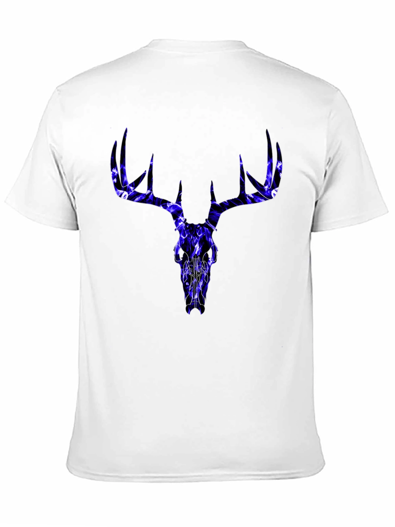 Skull Deer Graphic Tee - Black Cotton T-Shirt