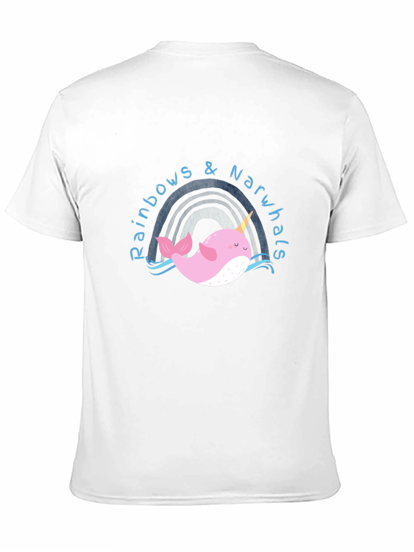 Rainbows & Narwhals Graphic Tee - Black Cotton Blend