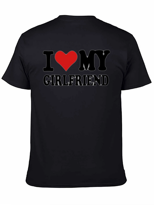 I Heart My Girlfriend T-Shirt - Black Crew Neck Tee