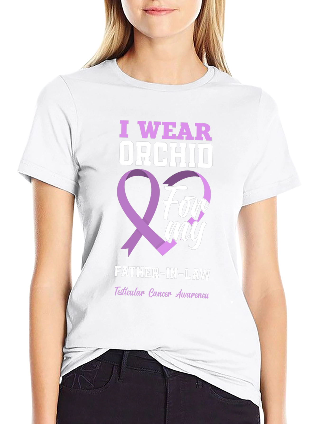 Orchid Awareness T-Shirt for Father-in-Law