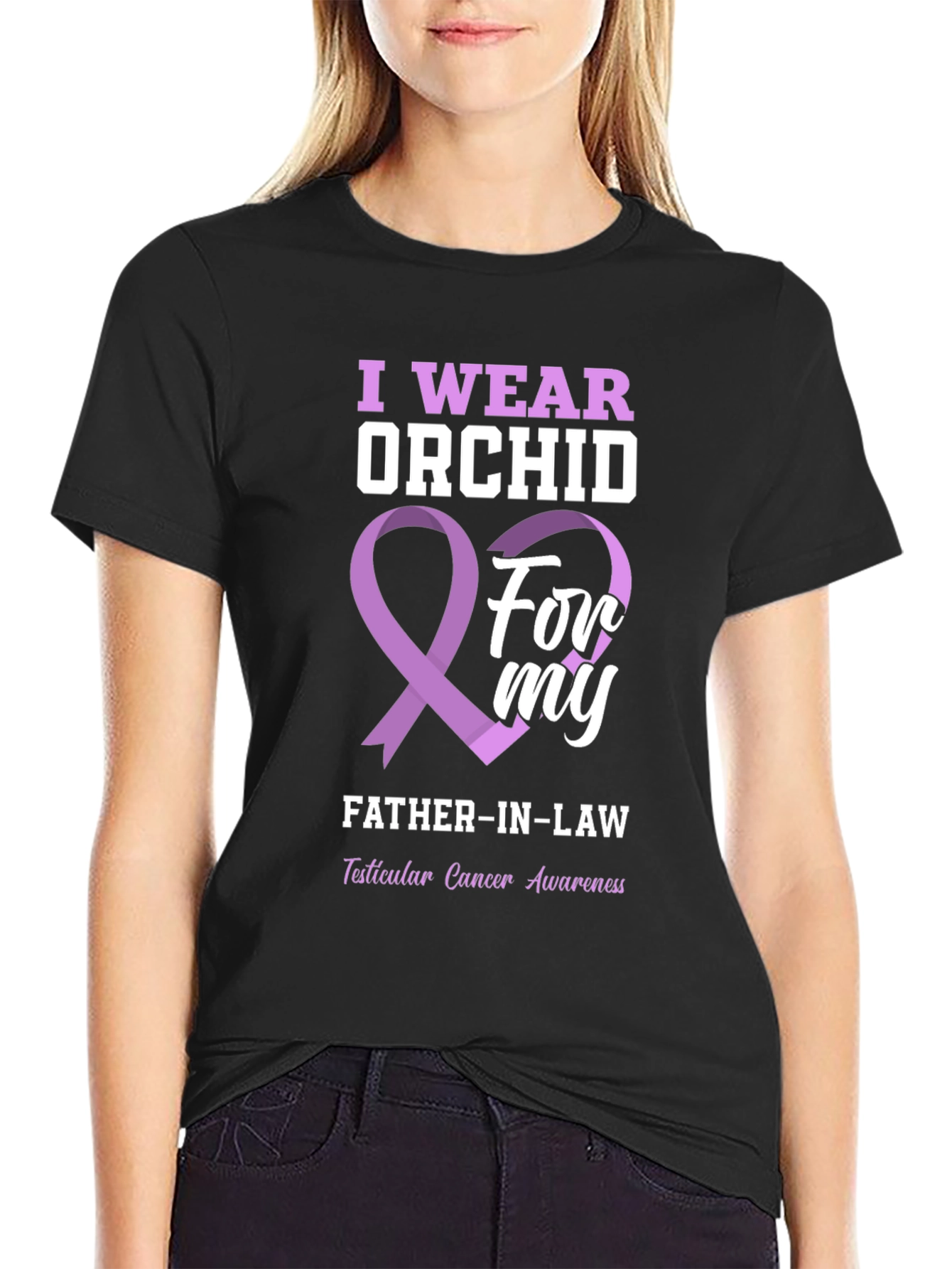 Orchid Awareness T-Shirt for Father-in-Law