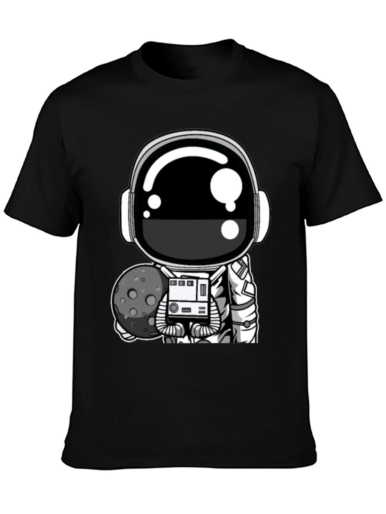 Astronaut Graphic T-Shirt - Black Cotton Tee