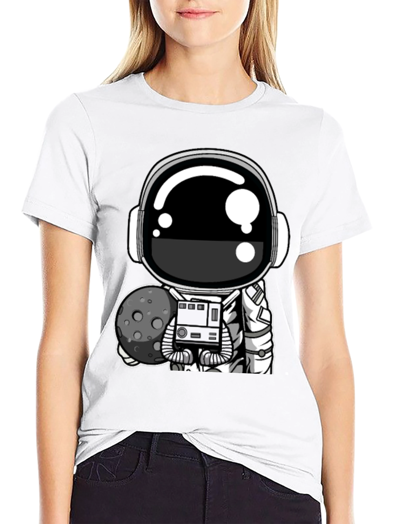 Astronaut Graphic T-Shirt - Black Cotton Tee