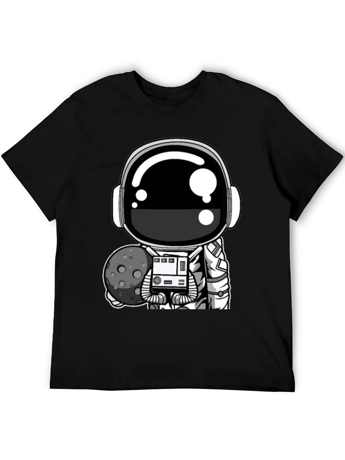 Astronaut Graphic T-Shirt - Black Cotton Tee