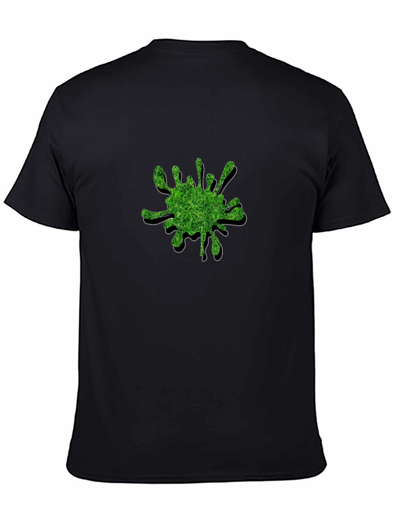 Green Splatter Graphic Black T-Shirt