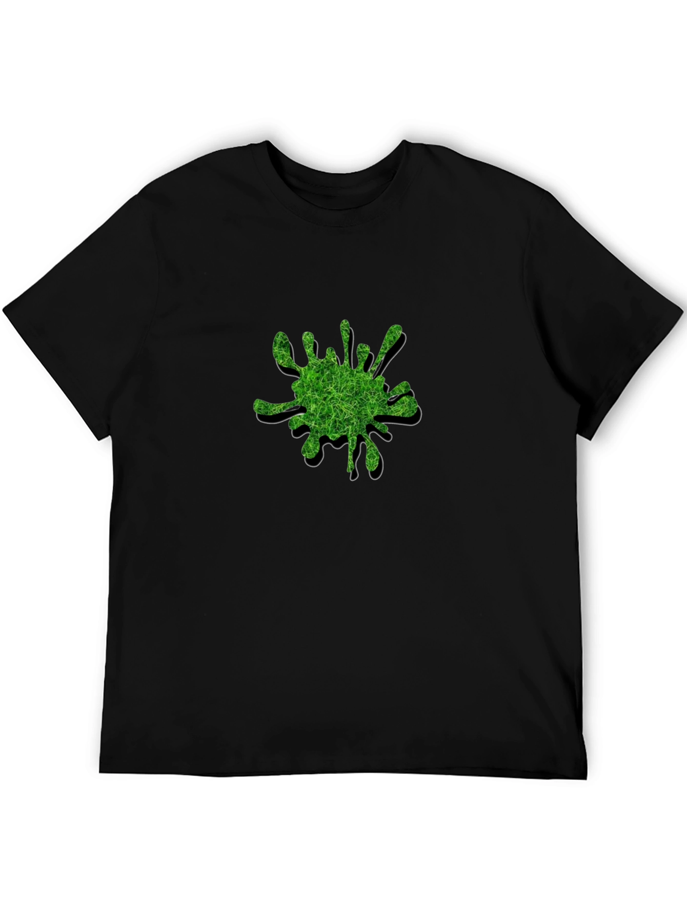 Green Splatter Graphic Black T-Shirt