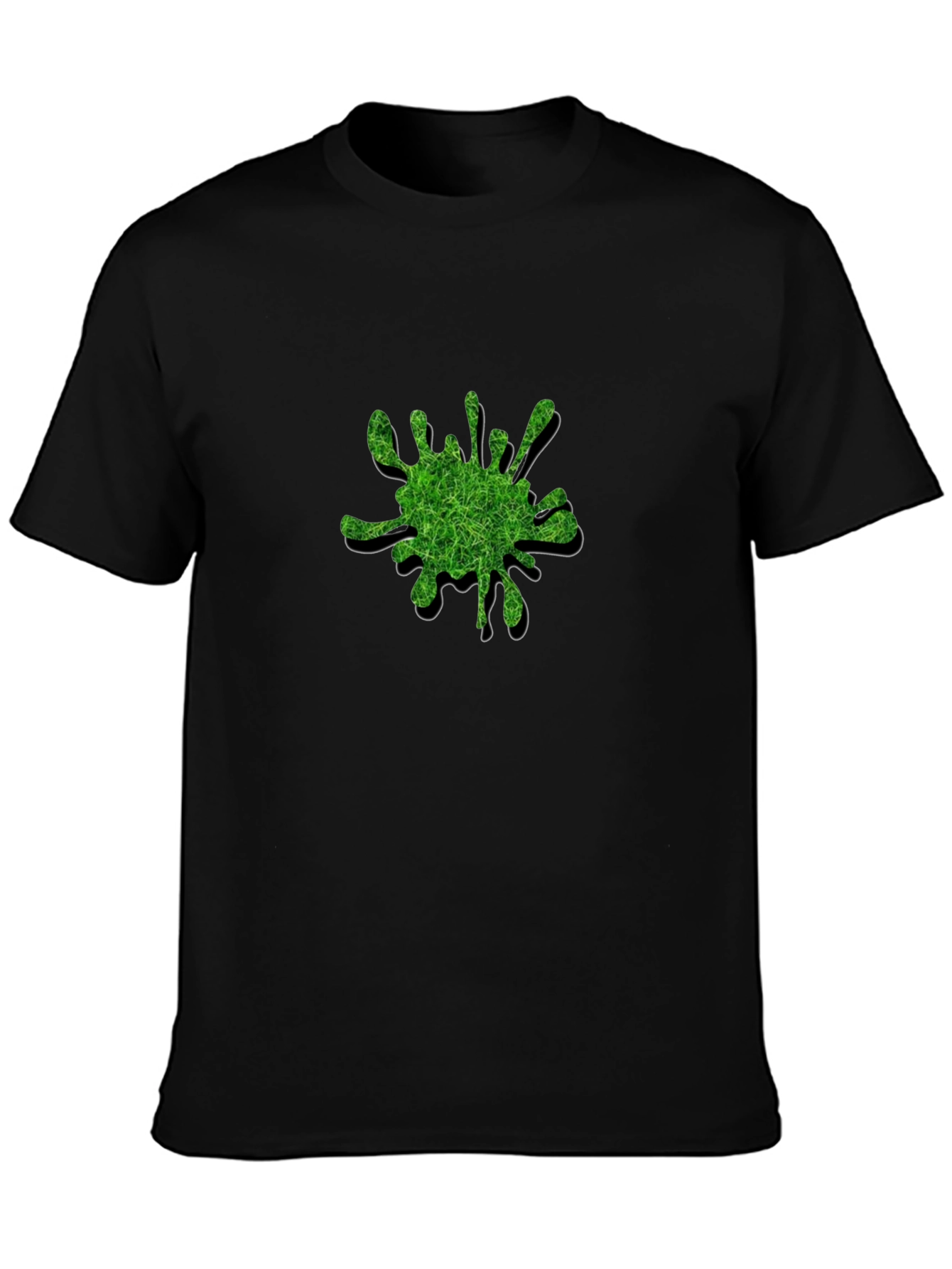 Green Splatter Graphic Black T-Shirt