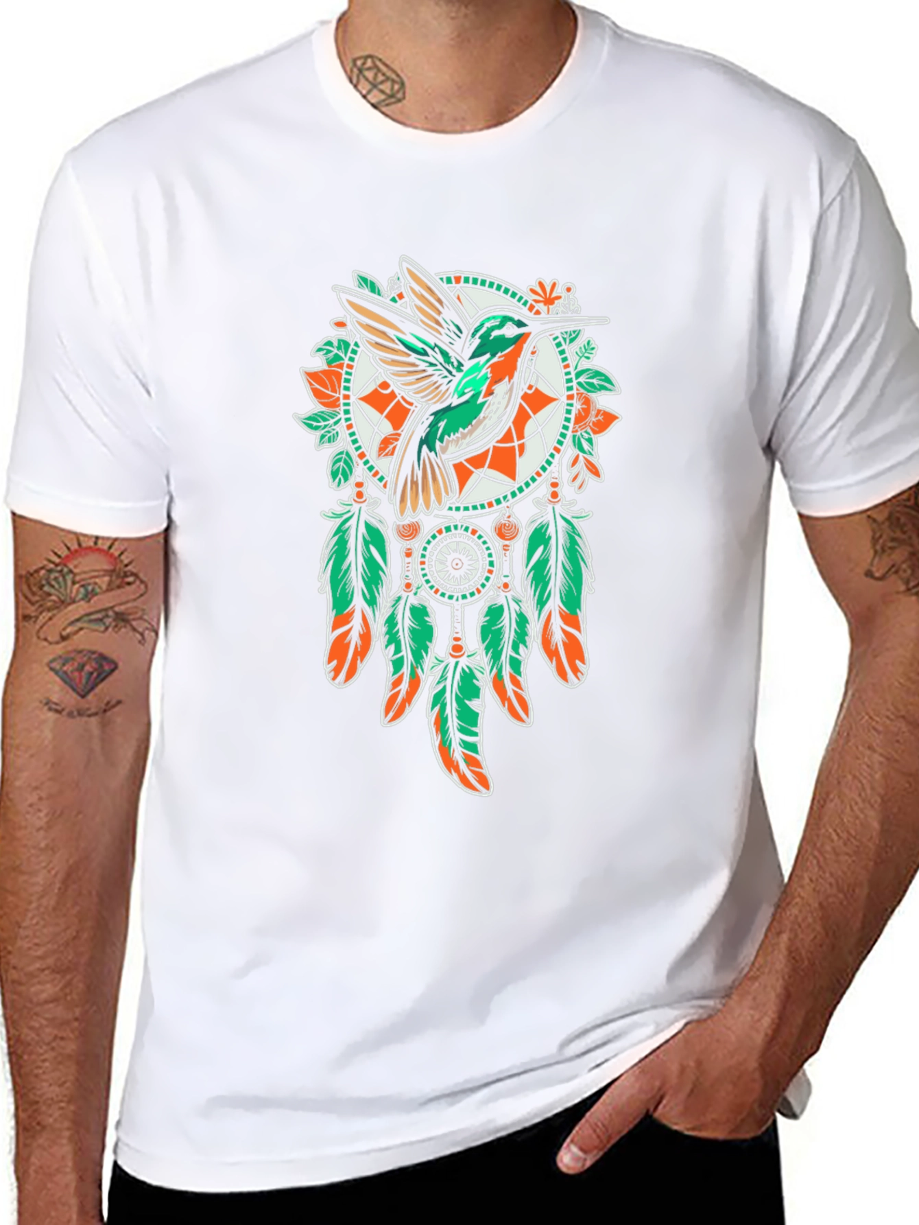 Hummingbird Dreamcatcher T-Shirt - Unique Graphic Tee