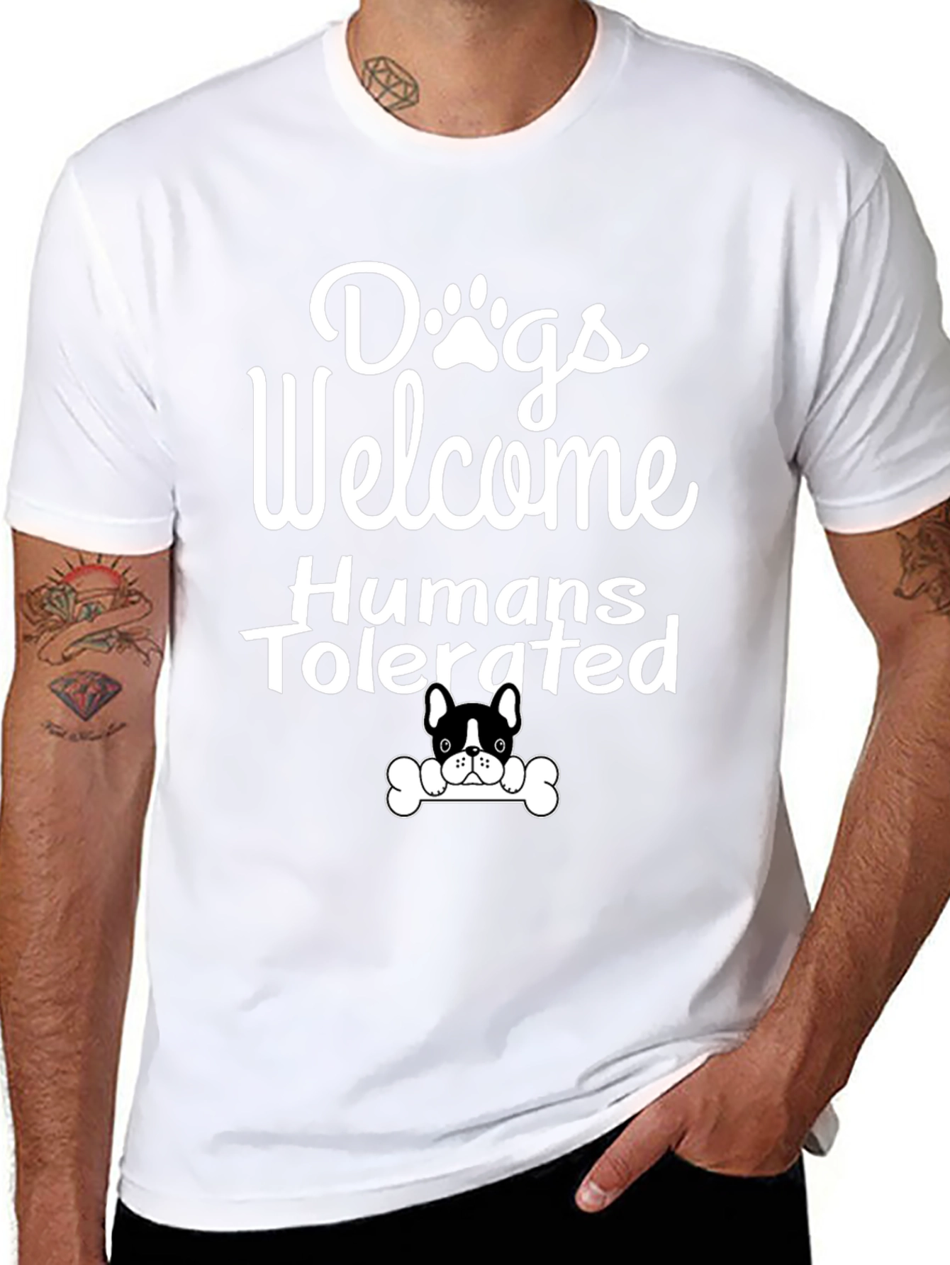 Dogs Welcome Humans Tolerated Graphic Tee