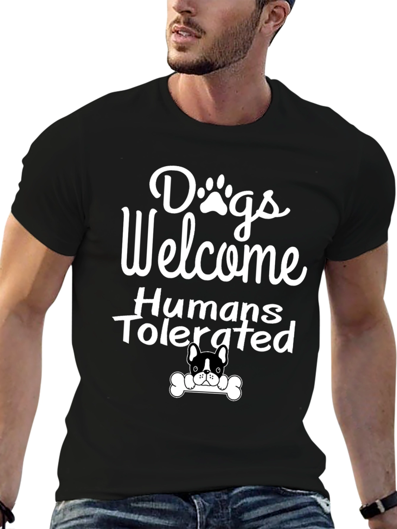 Dogs Welcome Humans Tolerated Graphic Tee