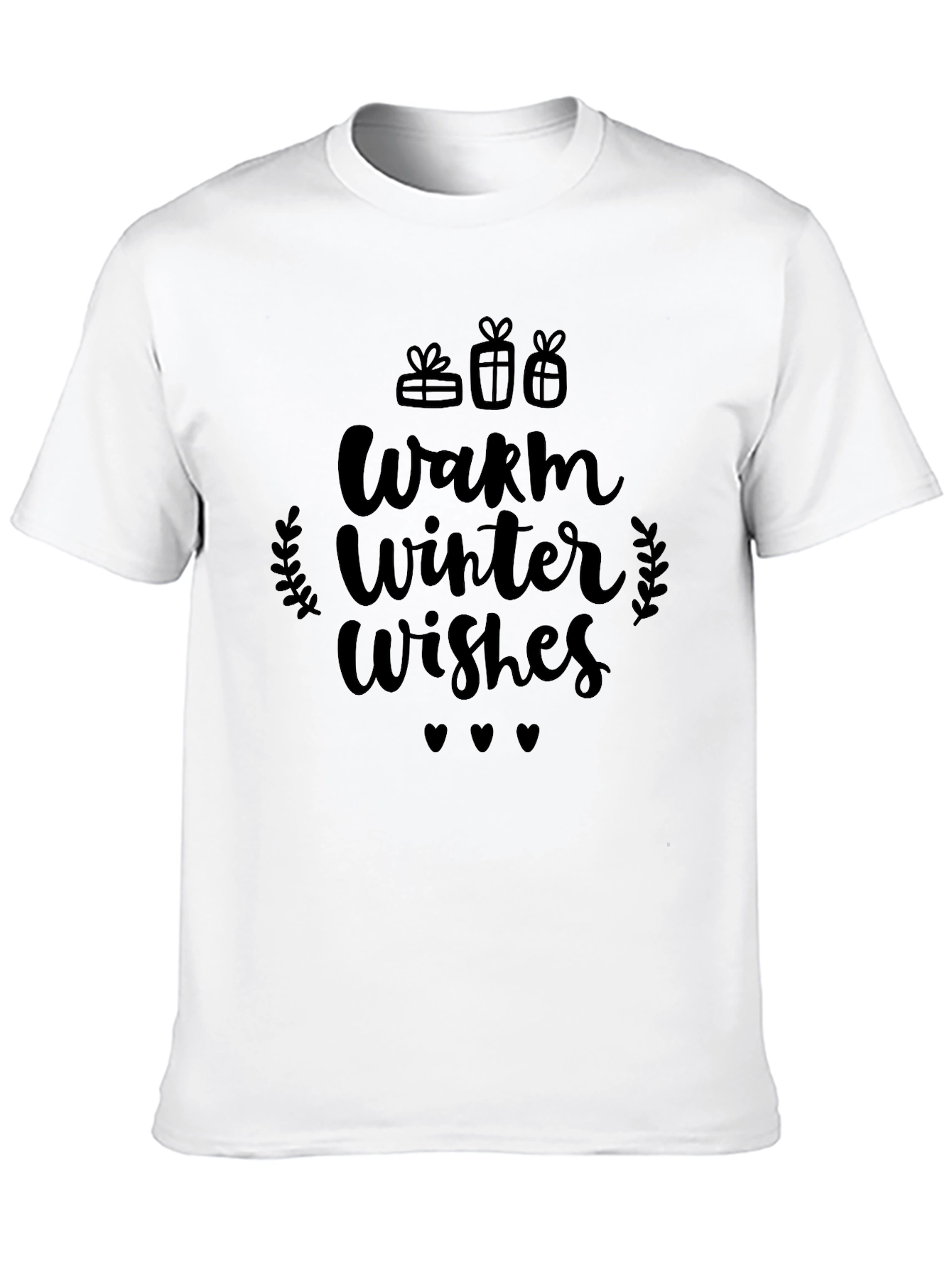 Warm Winter Wishes Black T-Shirt