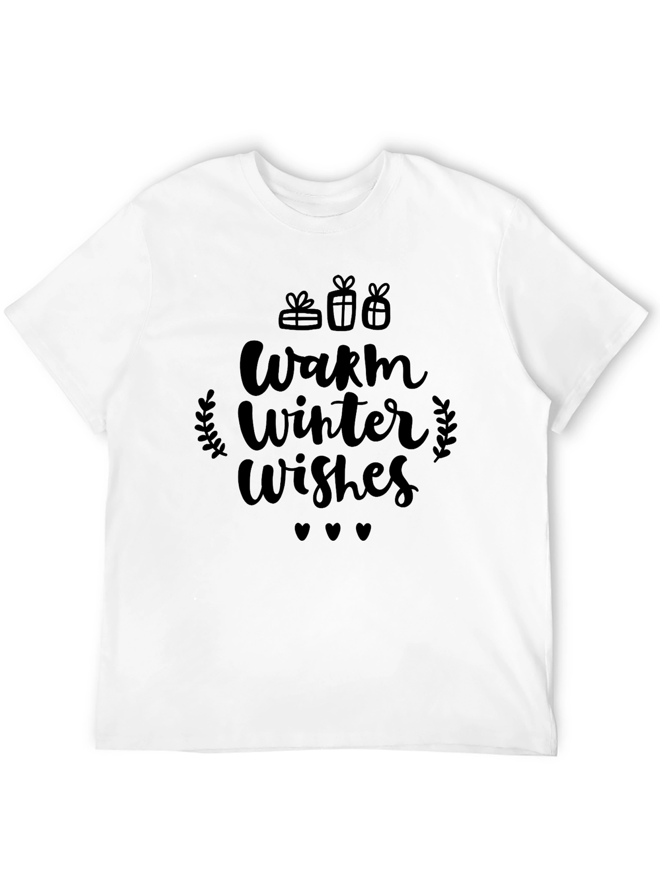 Warm Winter Wishes Black T-Shirt