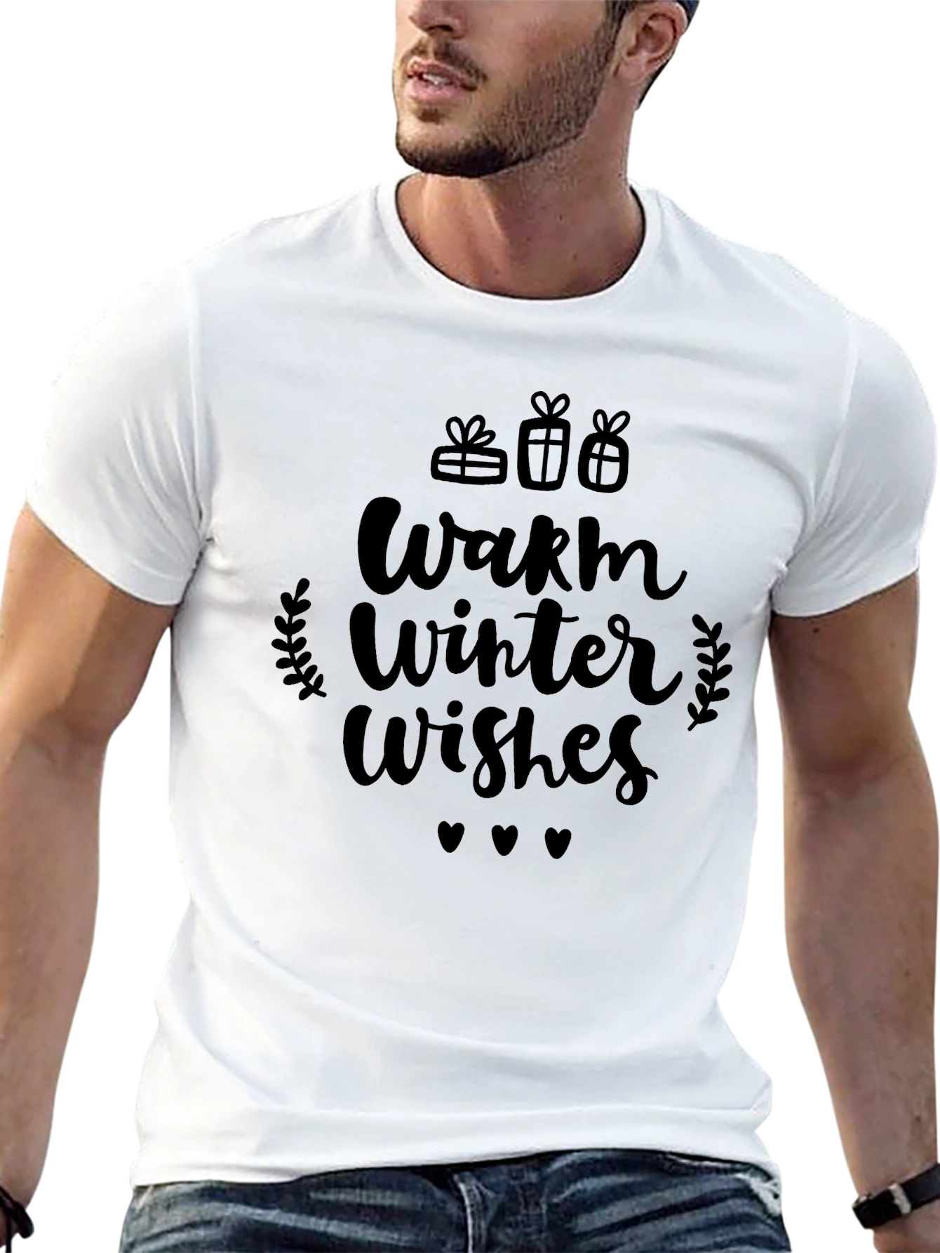 Warm Winter Wishes Black T-Shirt