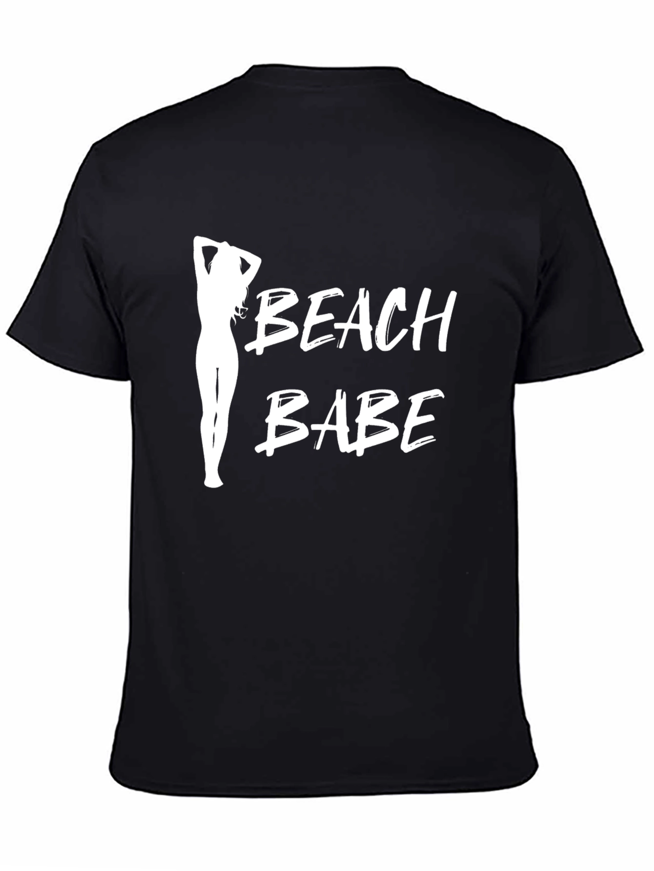 Beach Babe Graphic Tee - Black Cotton T-Shirt