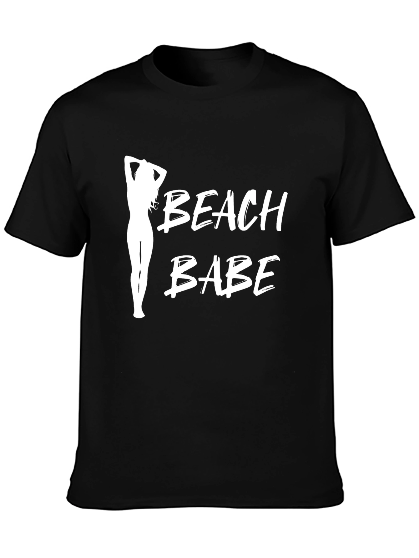 Beach Babe Graphic Tee - Black Cotton T-Shirt
