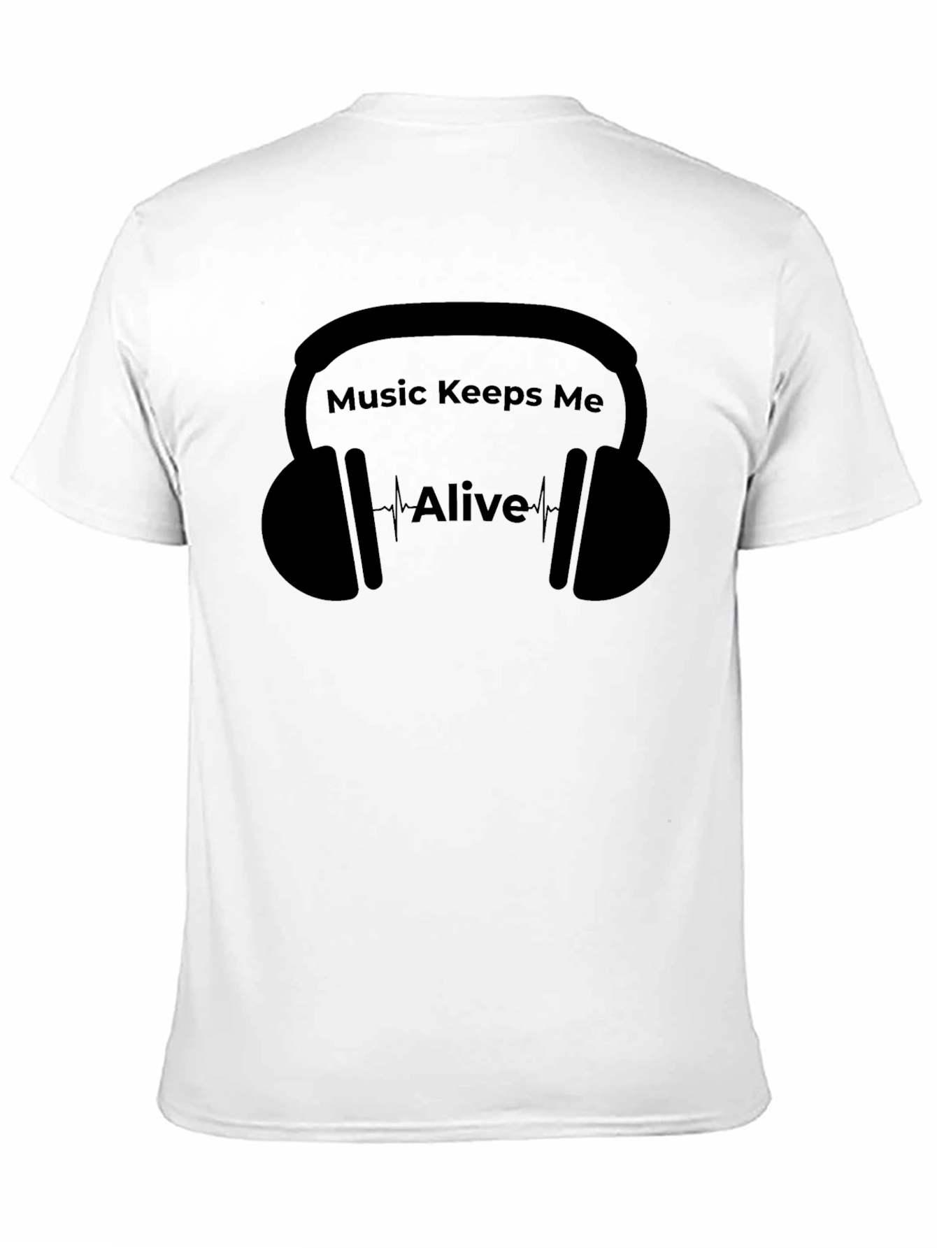 Music Keeps Me Alive Black Graphic T-Shirt