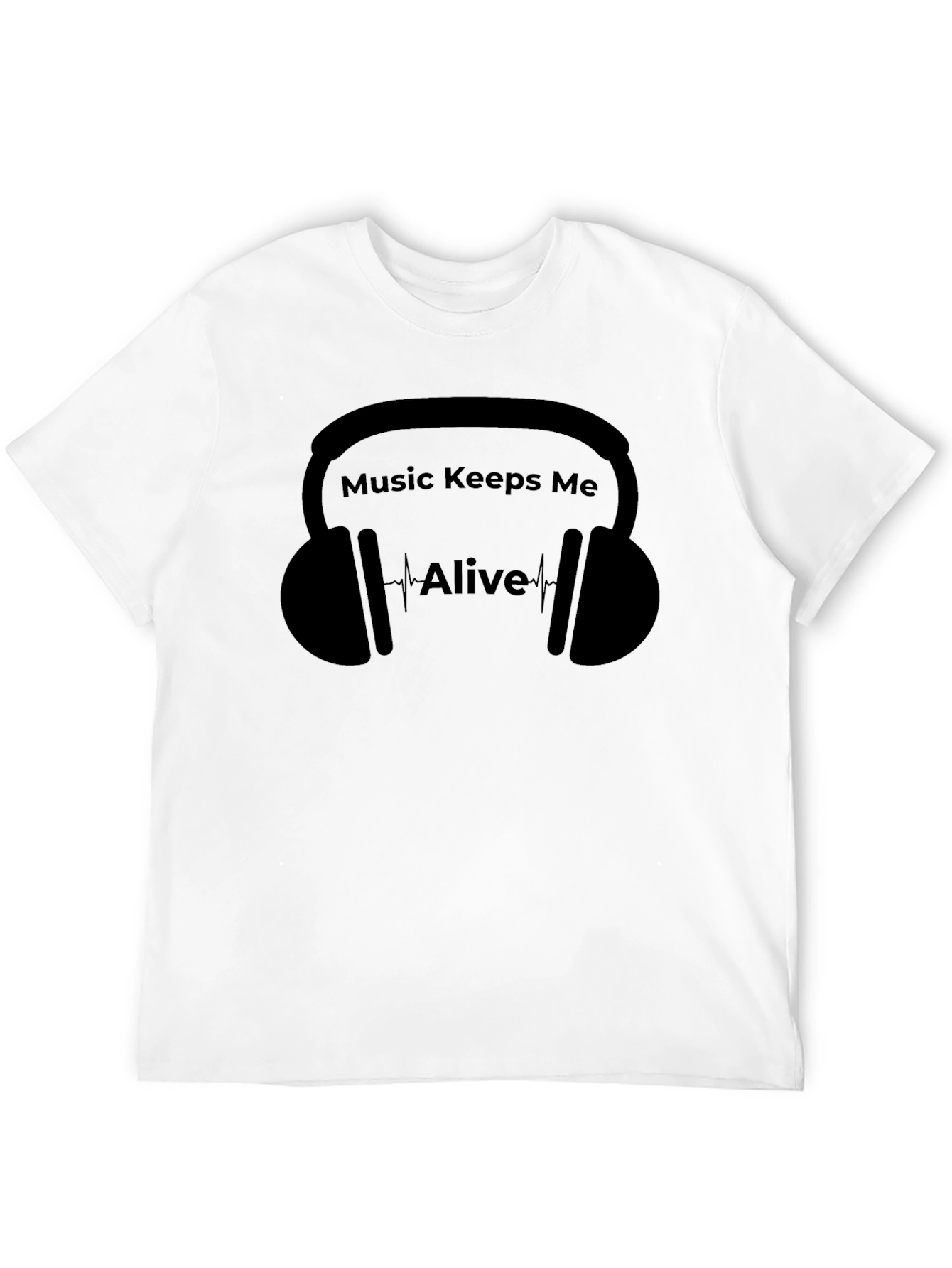 Music Keeps Me Alive Black Graphic T-Shirt