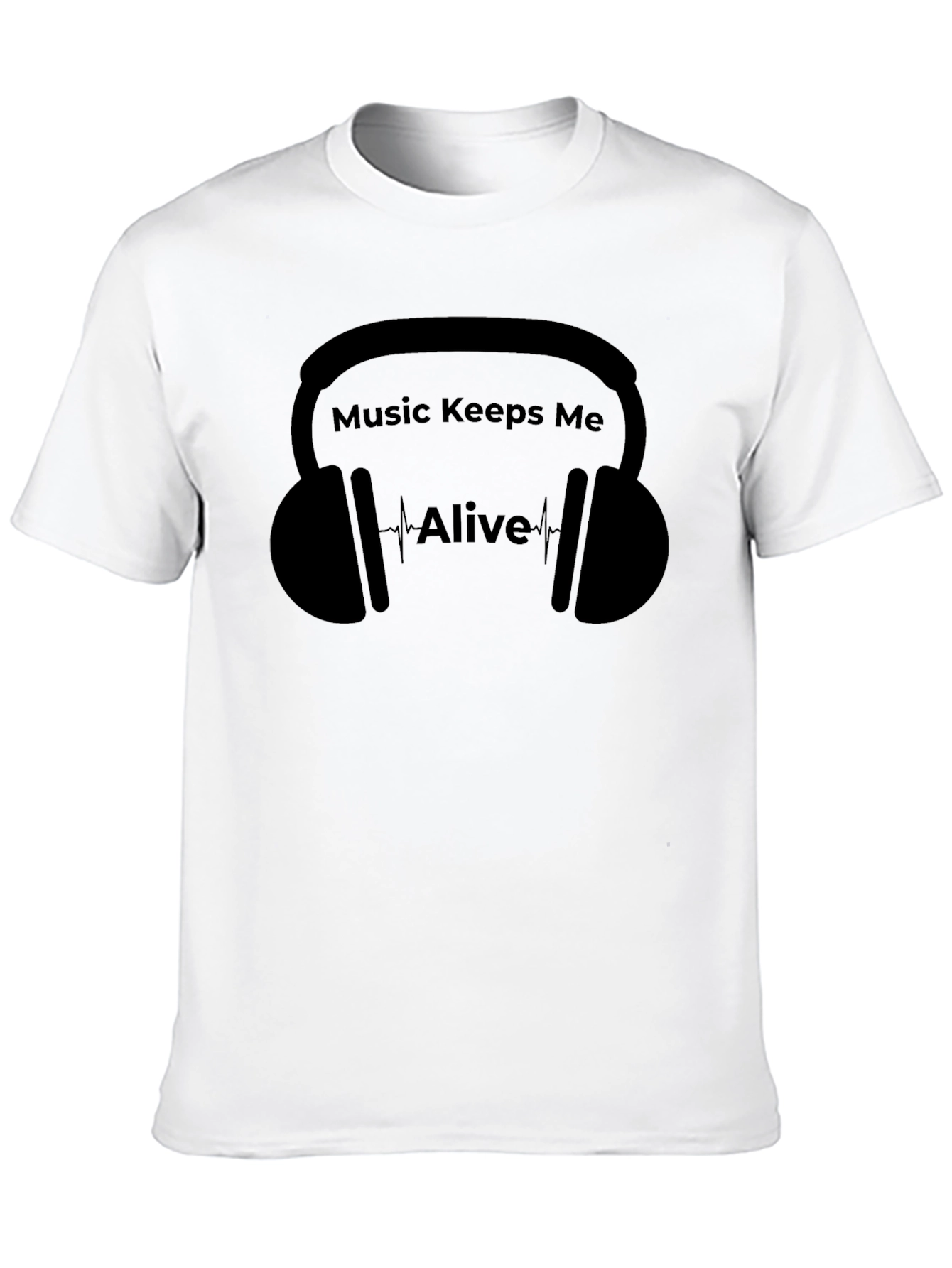 Music Keeps Me Alive Black Graphic T-Shirt
