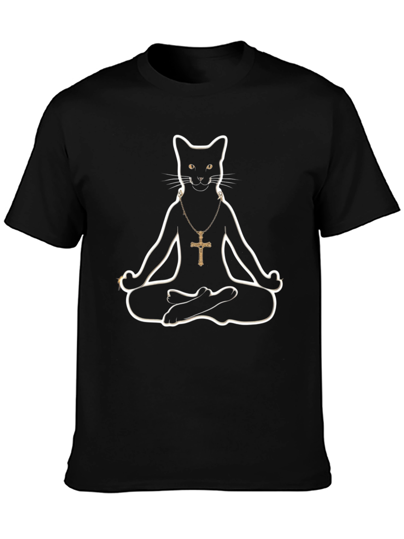 Zen Cat T-Shirt - Meditating Feline Graphic Tee