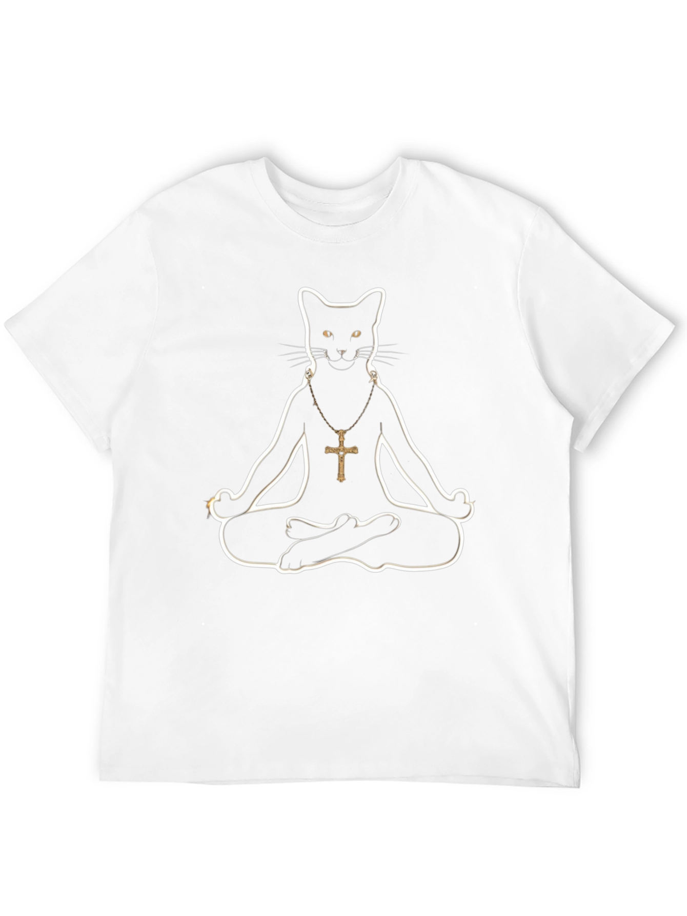 Zen Cat T-Shirt - Meditating Feline Graphic Tee