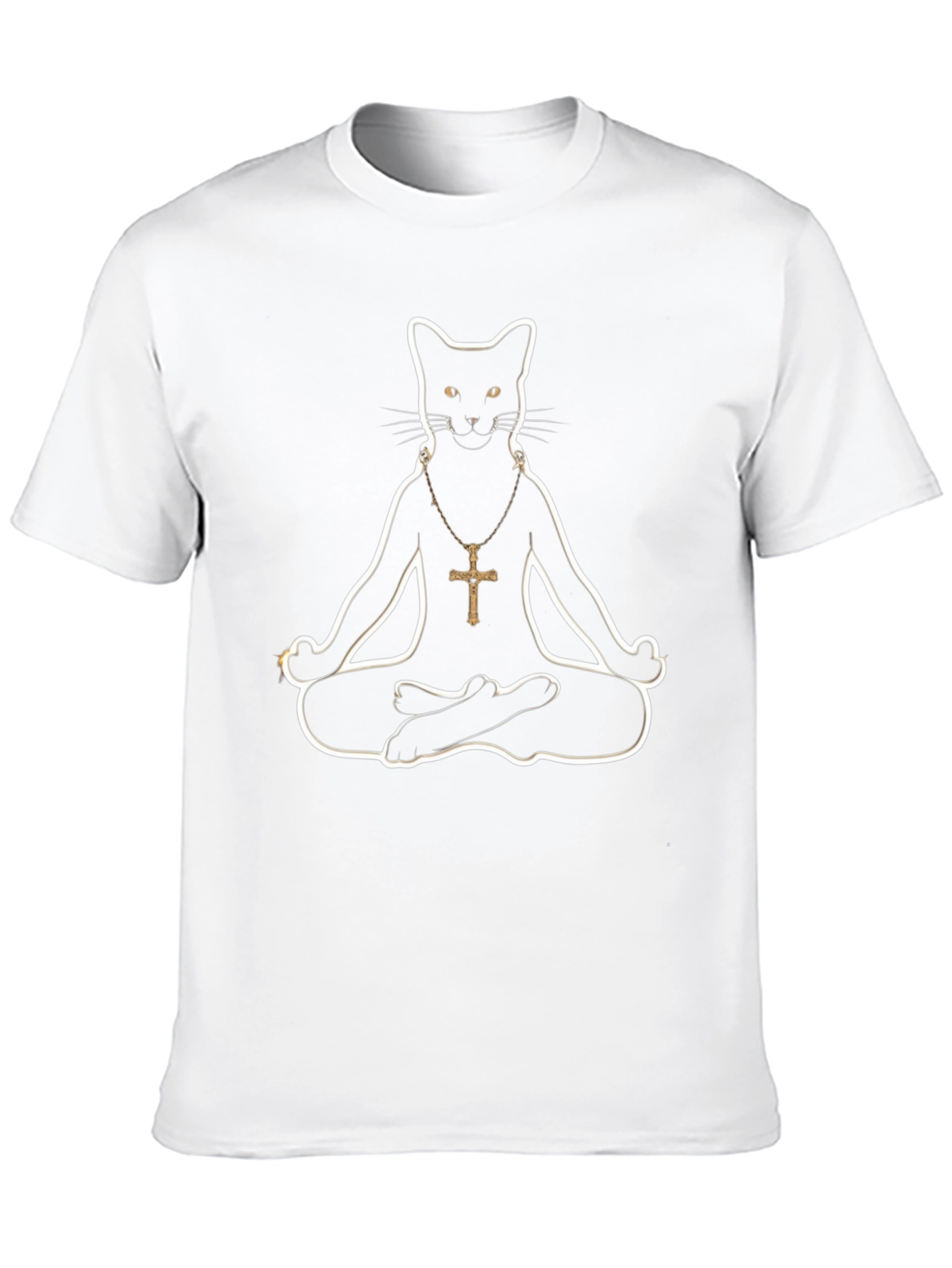 Zen Cat T-Shirt - Meditating Feline Graphic Tee