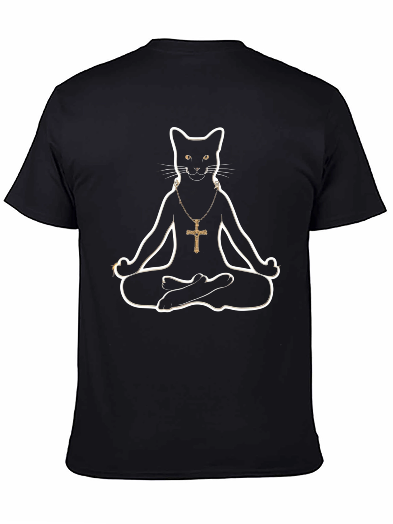 Zen Cat T-Shirt - Meditating Feline Graphic Tee