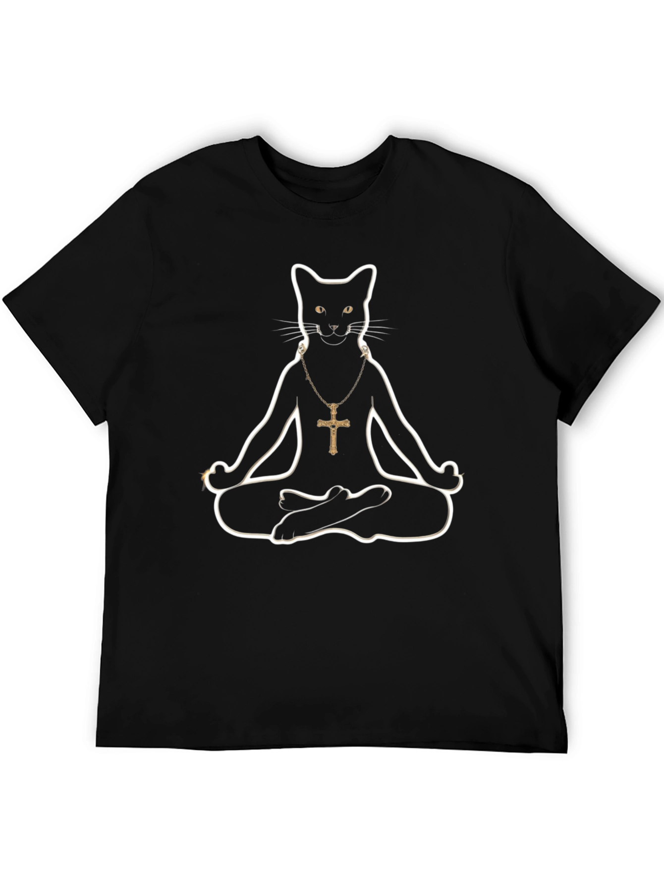Zen Cat T-Shirt - Meditating Feline Graphic Tee